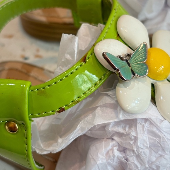 Miss Trish for Target Thong Sandals with Flower & Butterfly Little Girls Size 7 - Picture 7 of 8